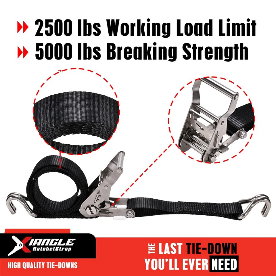 35mm Stainless Steel Ratchet Strap With Double J-Hook factory