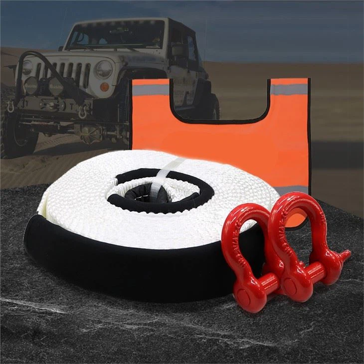 Nylon Heavy Duty Tow Strap Recovery Strap Kit 17636 LBS Rated Capacity Recovery Strap