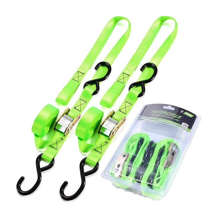 2pk 25mm Lashing Belt Motorcycle Locking Cam Buckle Tie Down Strap