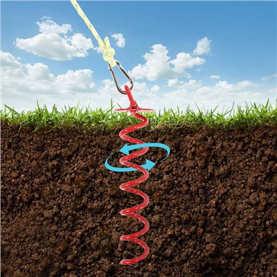 कैरबिनर हुक के साथ स्पाइरल ग्राउंड एंकर